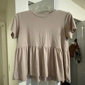 American Eagle Outfitters Light Pink Peplum Top